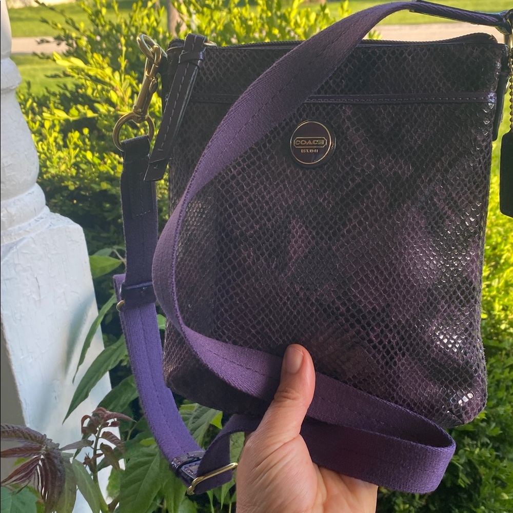 💜🖤Rare Y2K Purple Coach Crossbody Leather Bag💜🖤 - Picture 6 of 16